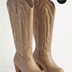 Tan Leather Western Boots